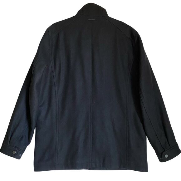 Michael Kors Field Truck Wool Jacket Coat Men's L Black Quilted Lined Minimalist - Picture 8 of 12